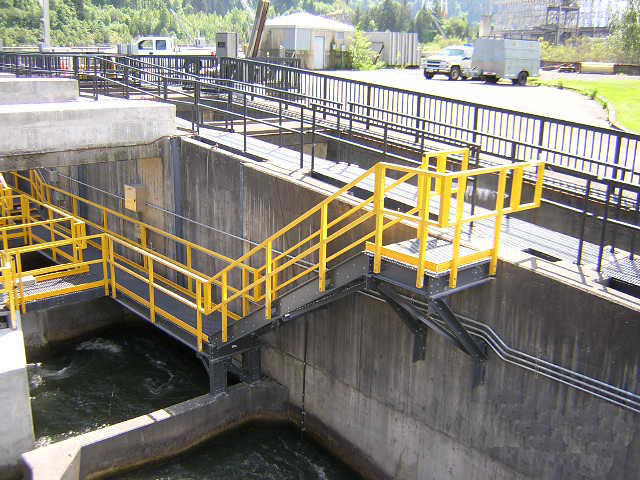 Fiber Glass Reinforced Plastic Corrosion Resistant Railing and Stairs in Wastewater Treatment Facility
